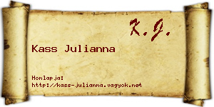 Kass Julianna névjegykártya
